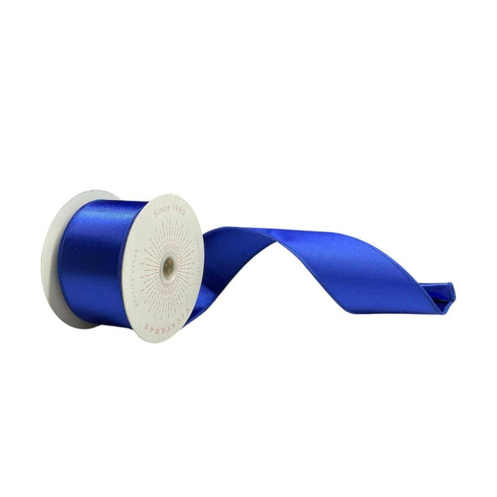 2.5" x 10Yd Blue Satin Christmas Ribbon 1