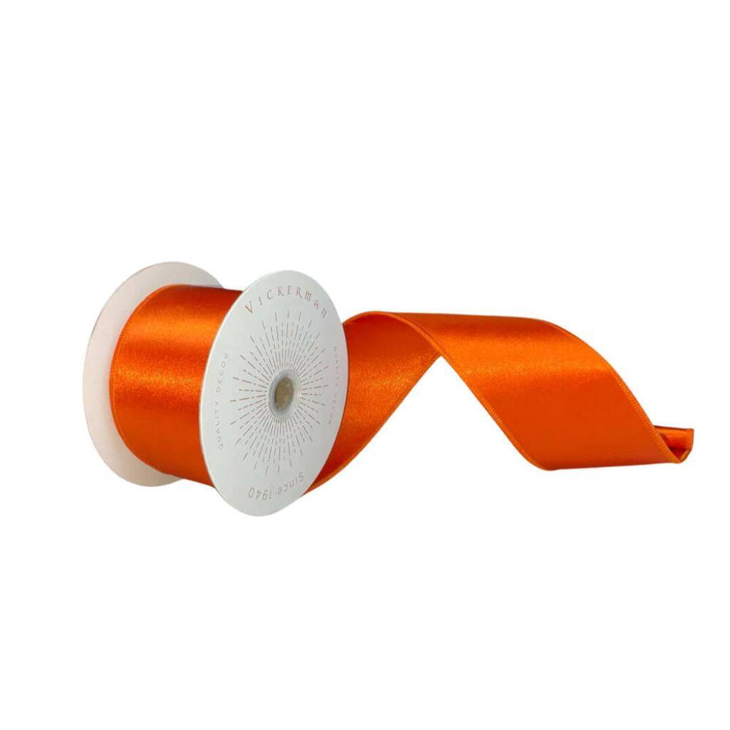 2.5" x 10Yd Burnish Orange Satin Christmas Ribbon 1