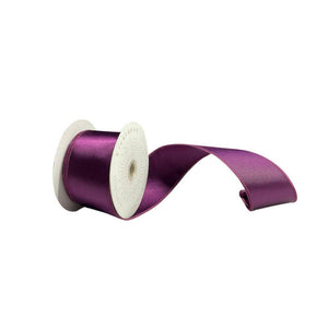 2.5" x 10Yd Plum Satin Christmas Ribbon 1