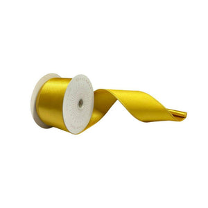 2.5" x 10Yd Antique Gold Satin Christmas Ribbon 1
