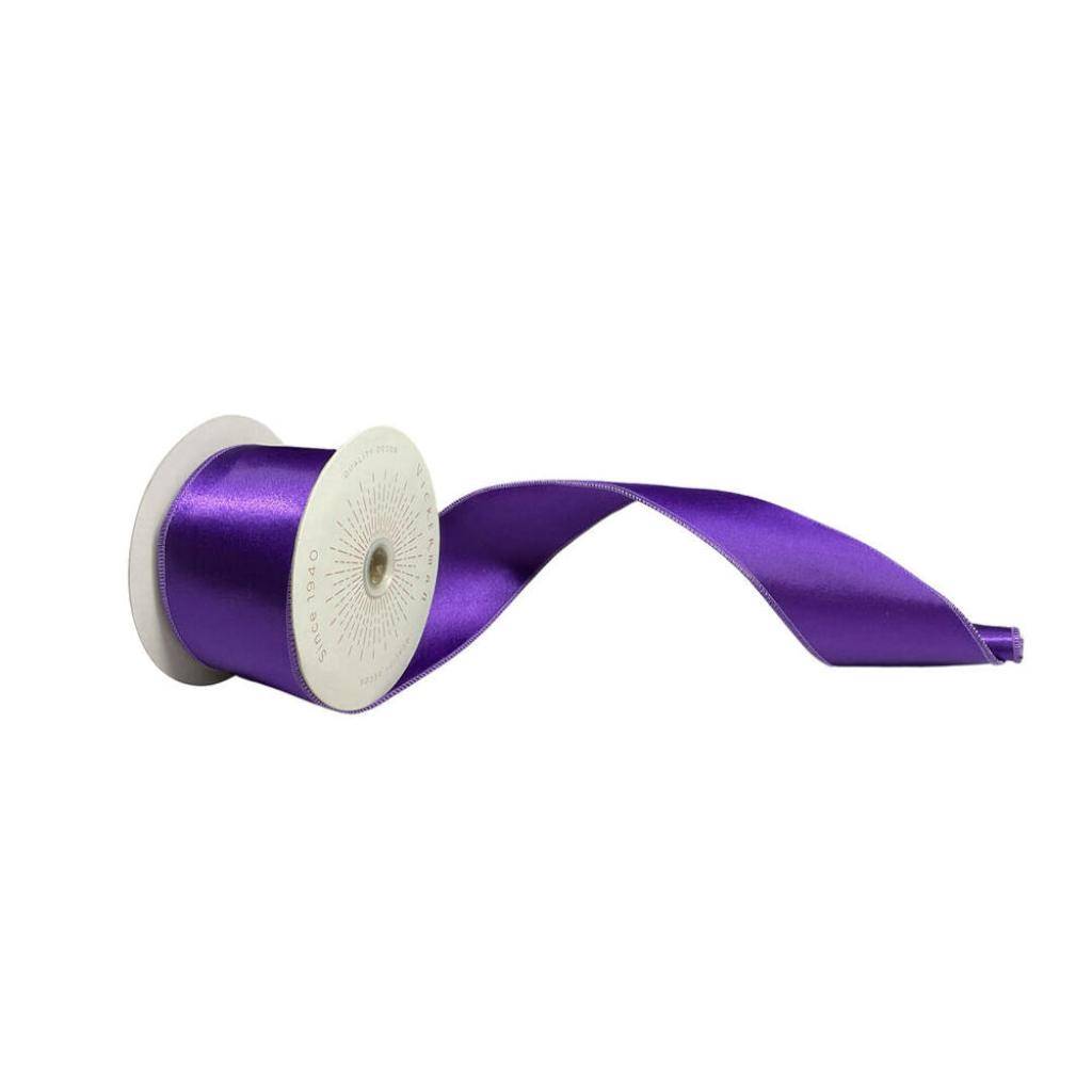 2.5" x 10Yd Purple Satin Christmas Ribbon 1