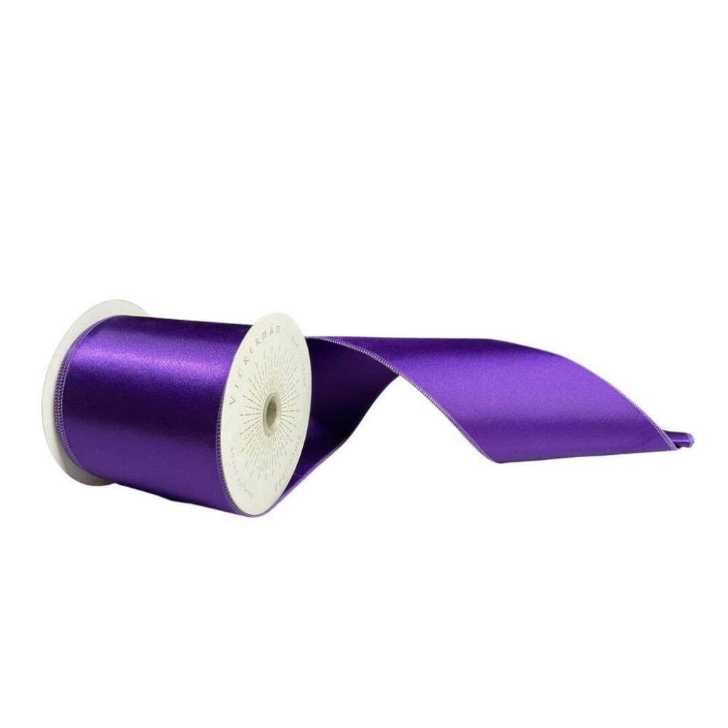 4" x 10Yd Purple Satin Christmas Ribbon 1