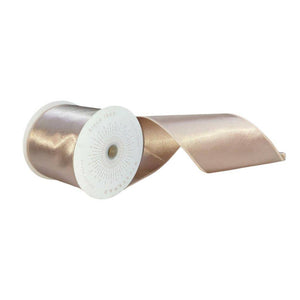 4" x 10Yd Cafe Latte Satin Christmas Ribbon 1
