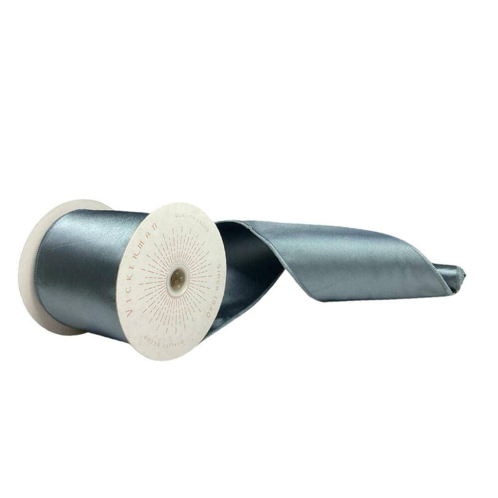 4" x 10Yd Gunmetal  Satin Christmas Ribbon 1