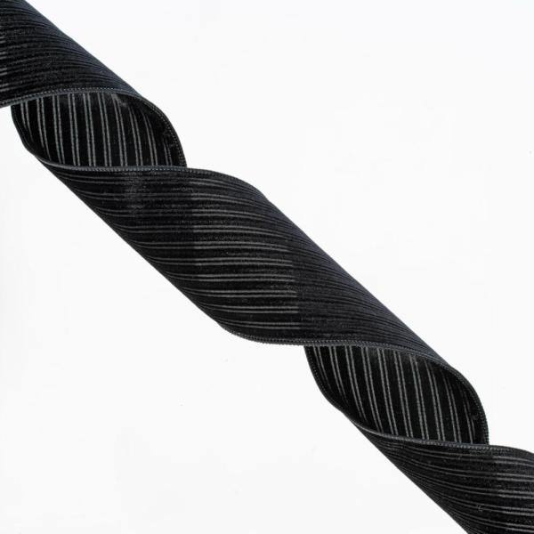 4" x 10Yd Black Velvet Satin Back Lining Christmas Ribbon 3