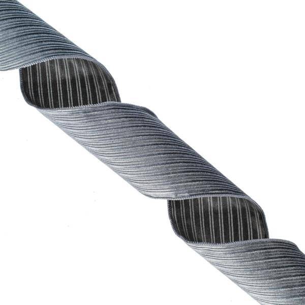 4" x 10Yd Pewter Velvet Satin Back Lining Christmas Ribbon 3