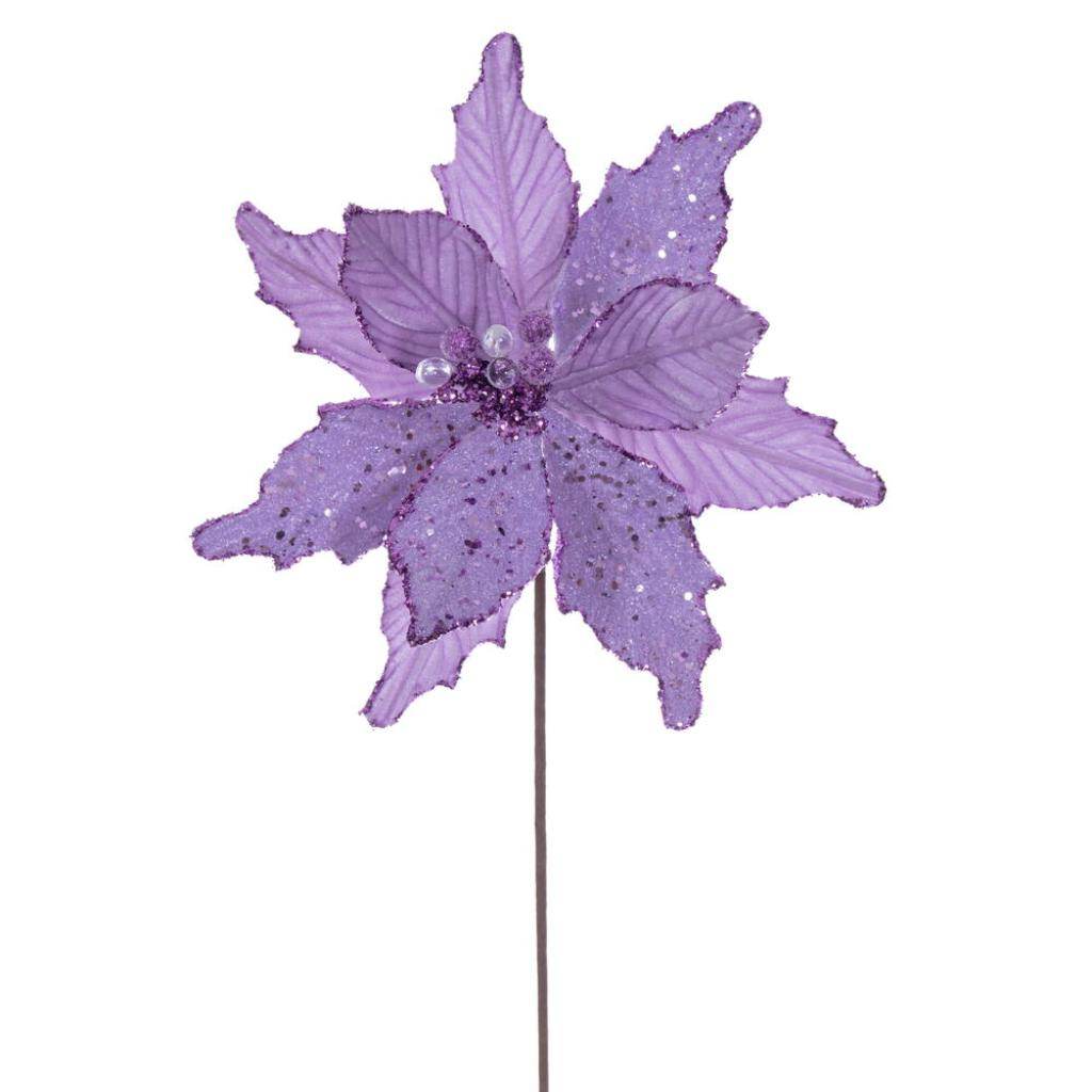 20" Lavender Velvet Sugar Poinsettia Artificial Spray (3 Pack) 1
