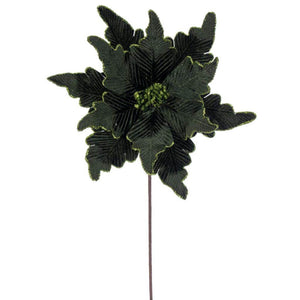 20" Green Deluxe Velvet Poinsettia Artificial Spray (3 Pack) 1