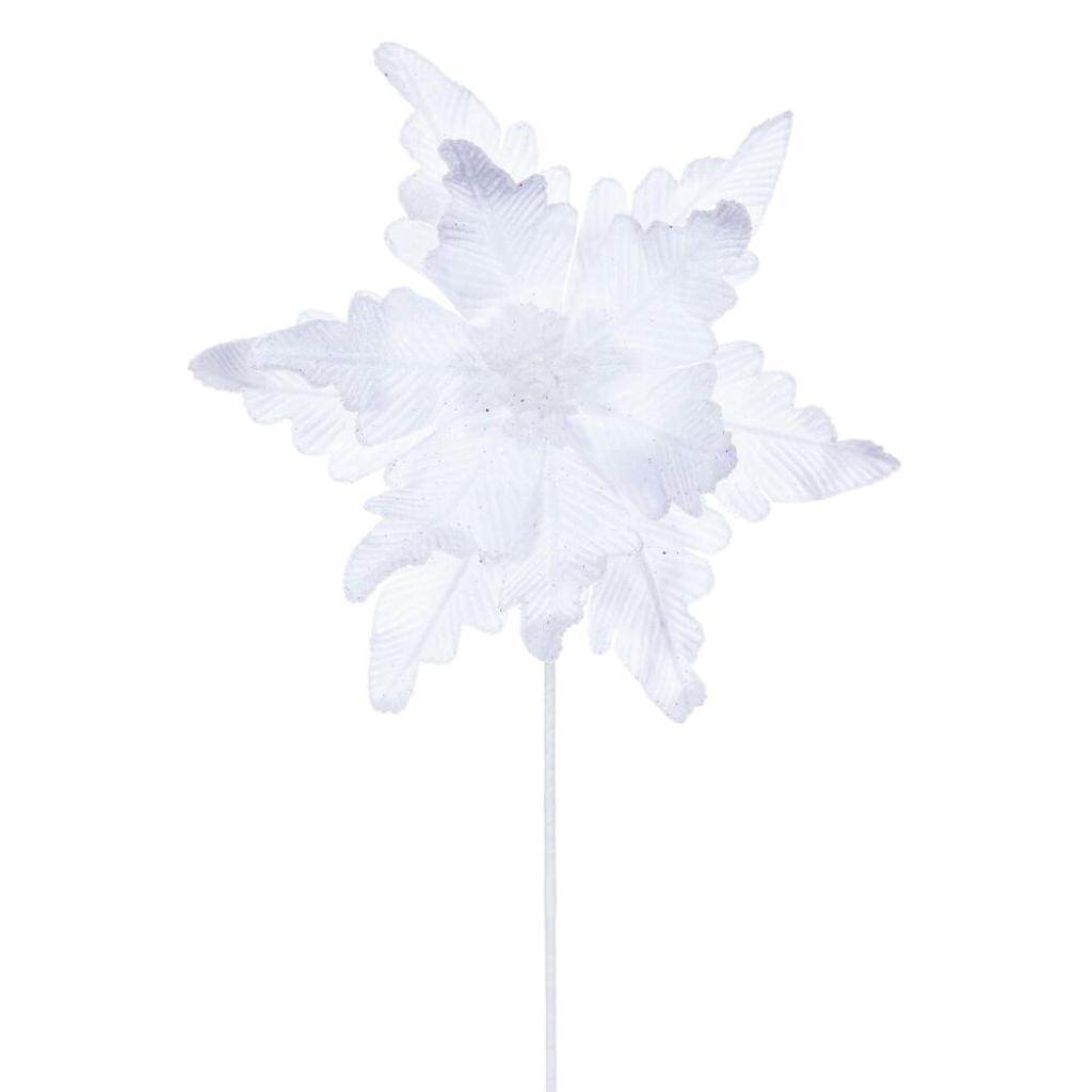 20" White Deluxe Velvet Poinsettia Artificial Spray (3 Pack) 1