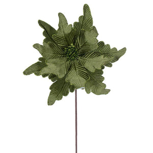 20" Lime Deluxe Velvet Poinsettia Artificial Spray (3 Pack) 1