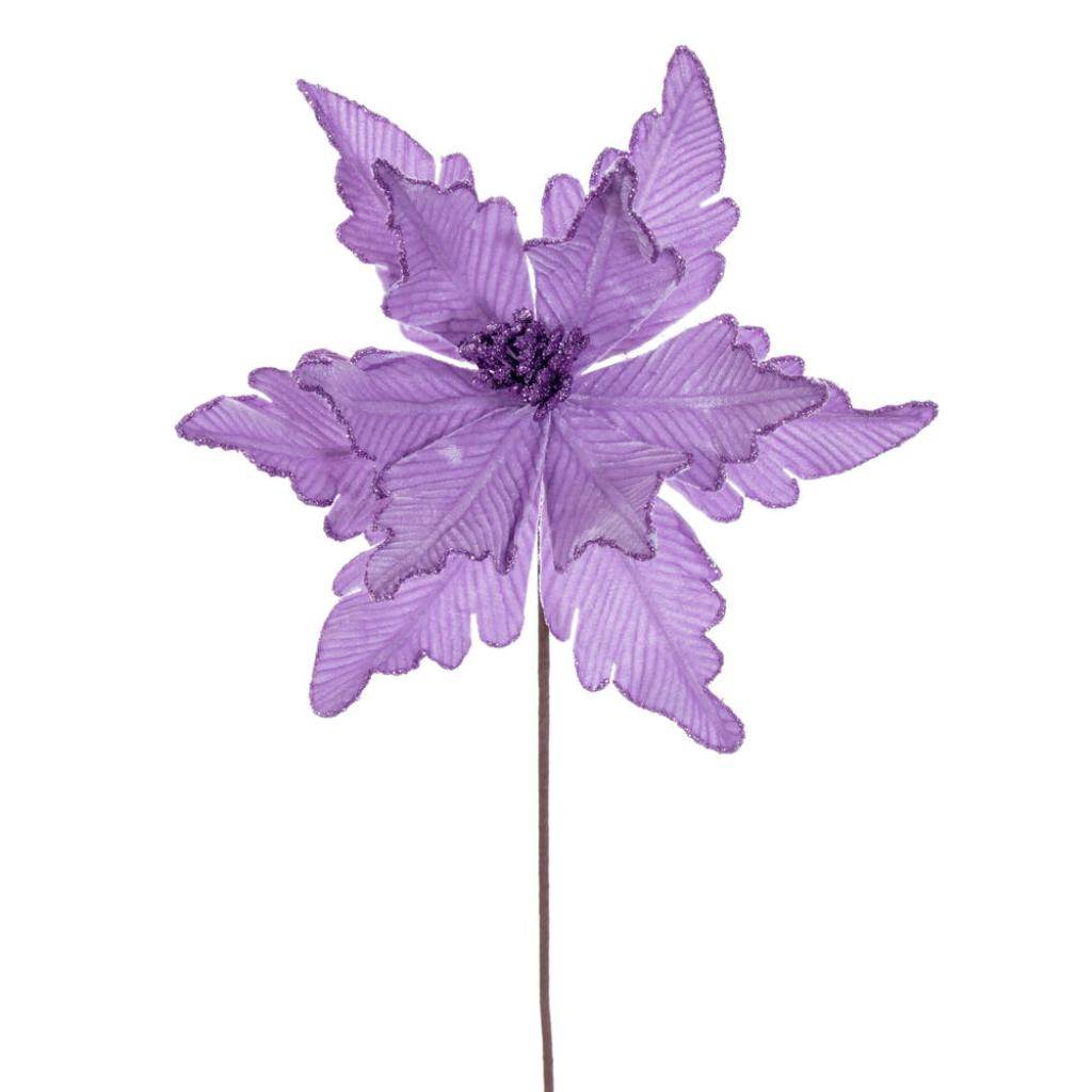 20" Lavender Deluxe Velvet Poinsettia Artificial Spray (3 Pack) 1