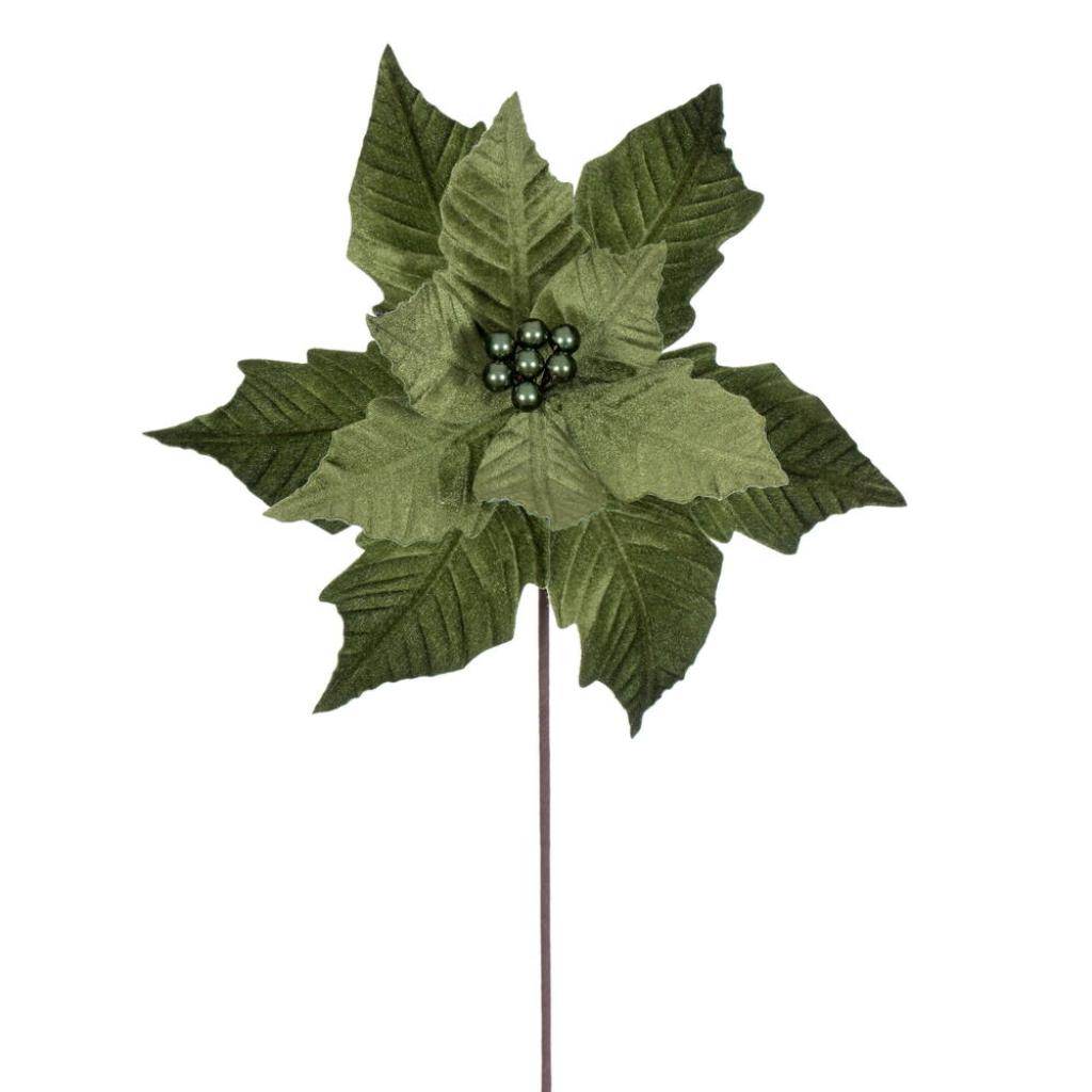 20" Lime Velvet Razor Poinsettia Artificial Spray (4 Pack) 1