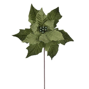 20" Lime Velvet Razor Poinsettia Artificial Spray (4 Pack) 1