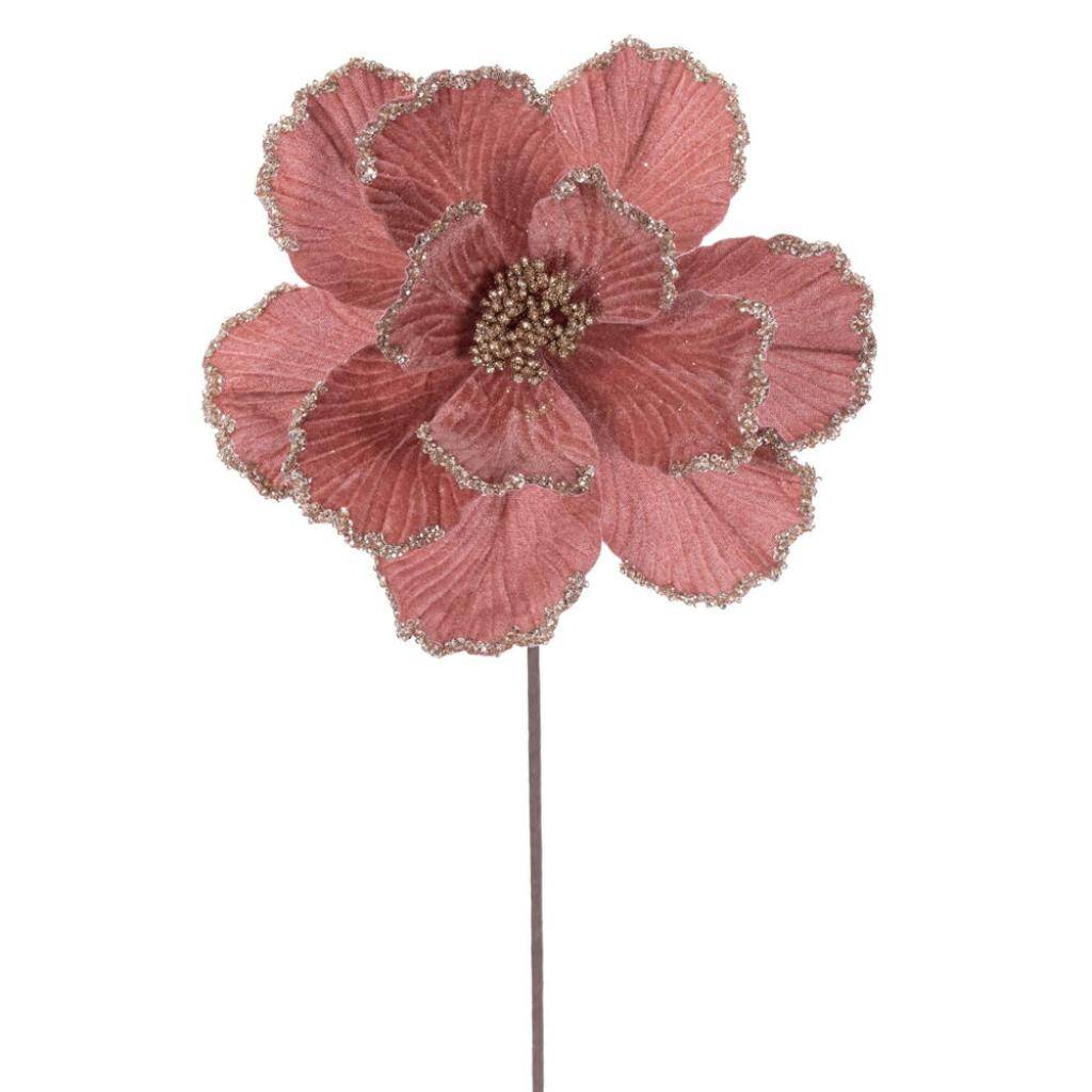 20" Rose Gold Velvet Magnolia Artificial Spray (3 Pack) 1