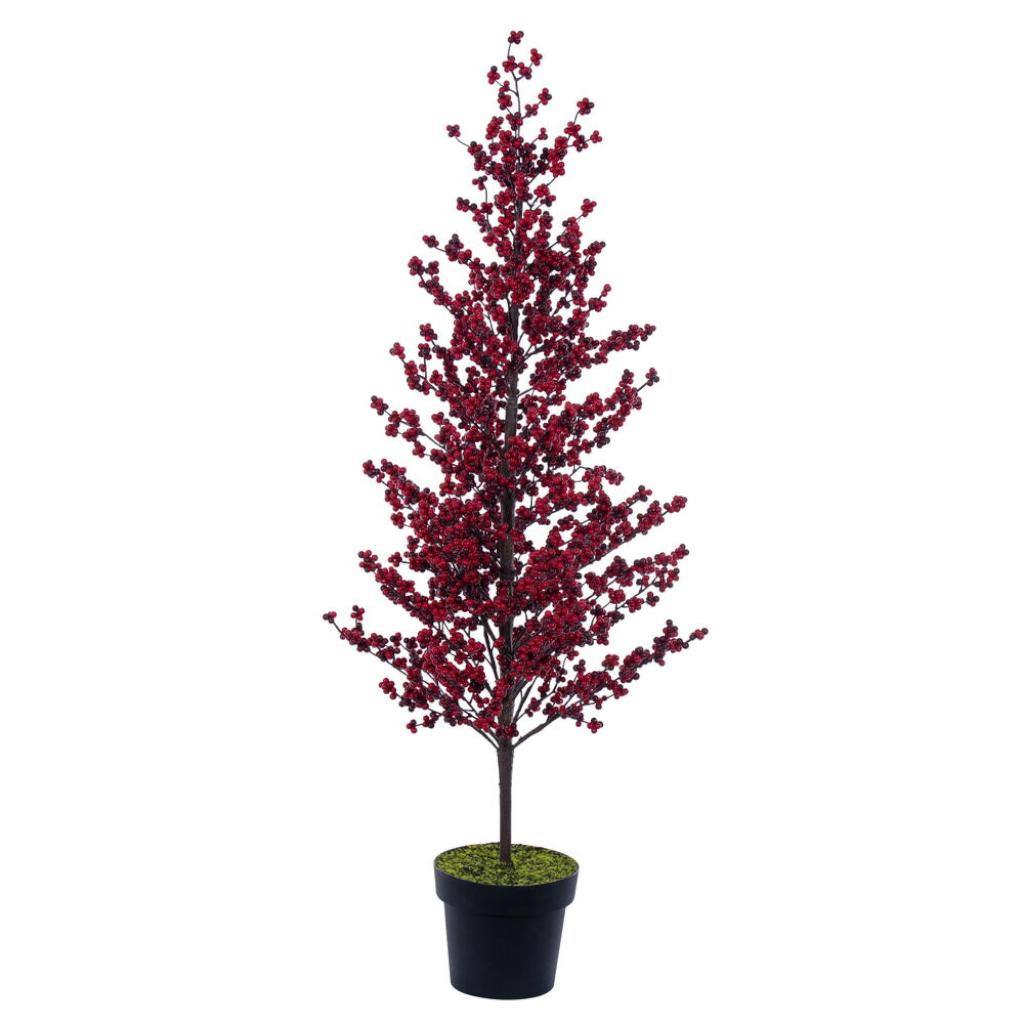 51" Potted Red Berry Artificial Tree 1