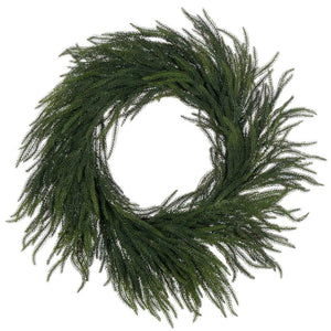 28" Green Norfolk Pine Unlit Artificial Christmas Wreath 1