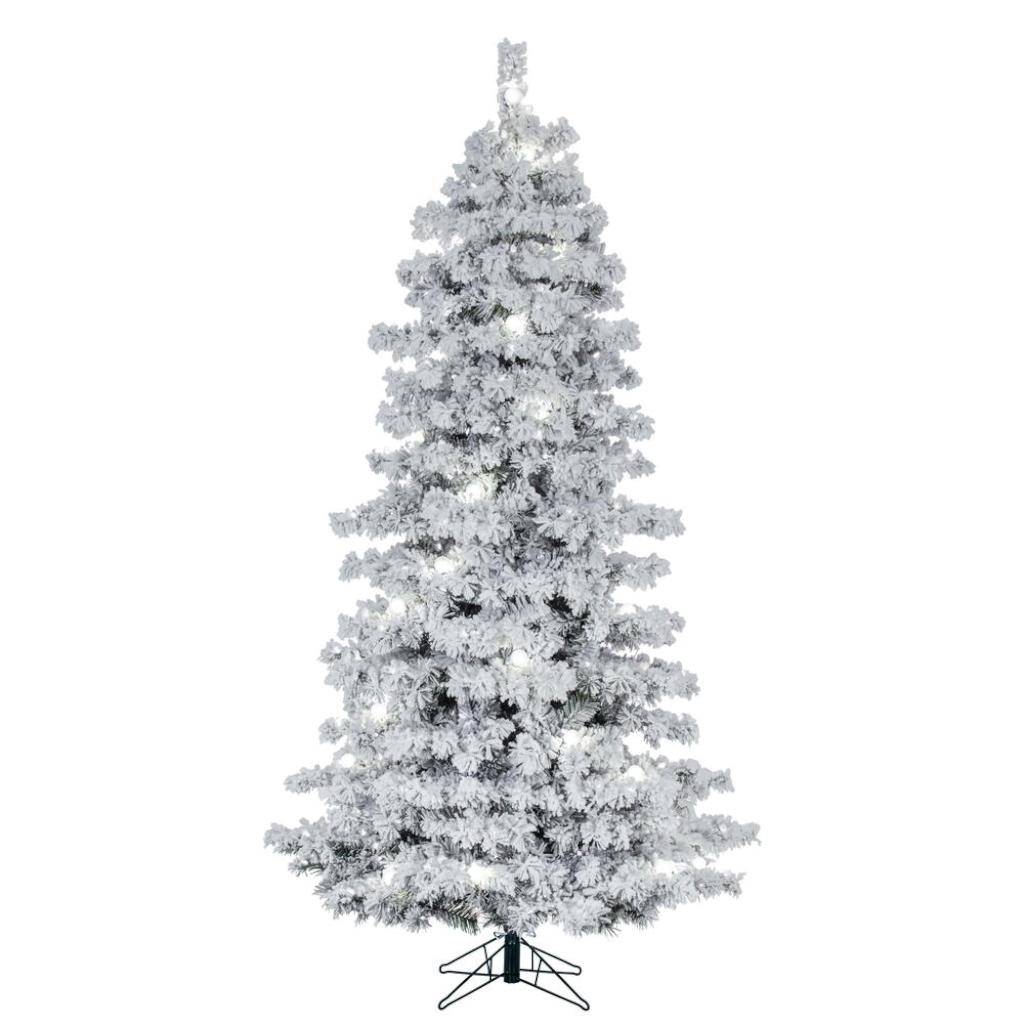5.5' x 38" Flocked Alaskan Warm White Lights Artificial Christmas Tree 1