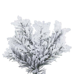 7.5' x 48" Flocked Slim Alaskan Unlit Artificial Christmas Tree 2