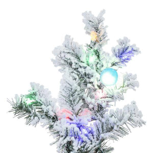 5.5' x 49" Flocked Alaskan Multi-Color Lights  Artificial Christmas Tree 2