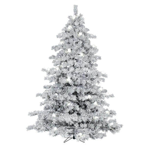 7.5' x 68" Flocked Alaskan 800 Light Warm White Artificial Christmas Tree 1