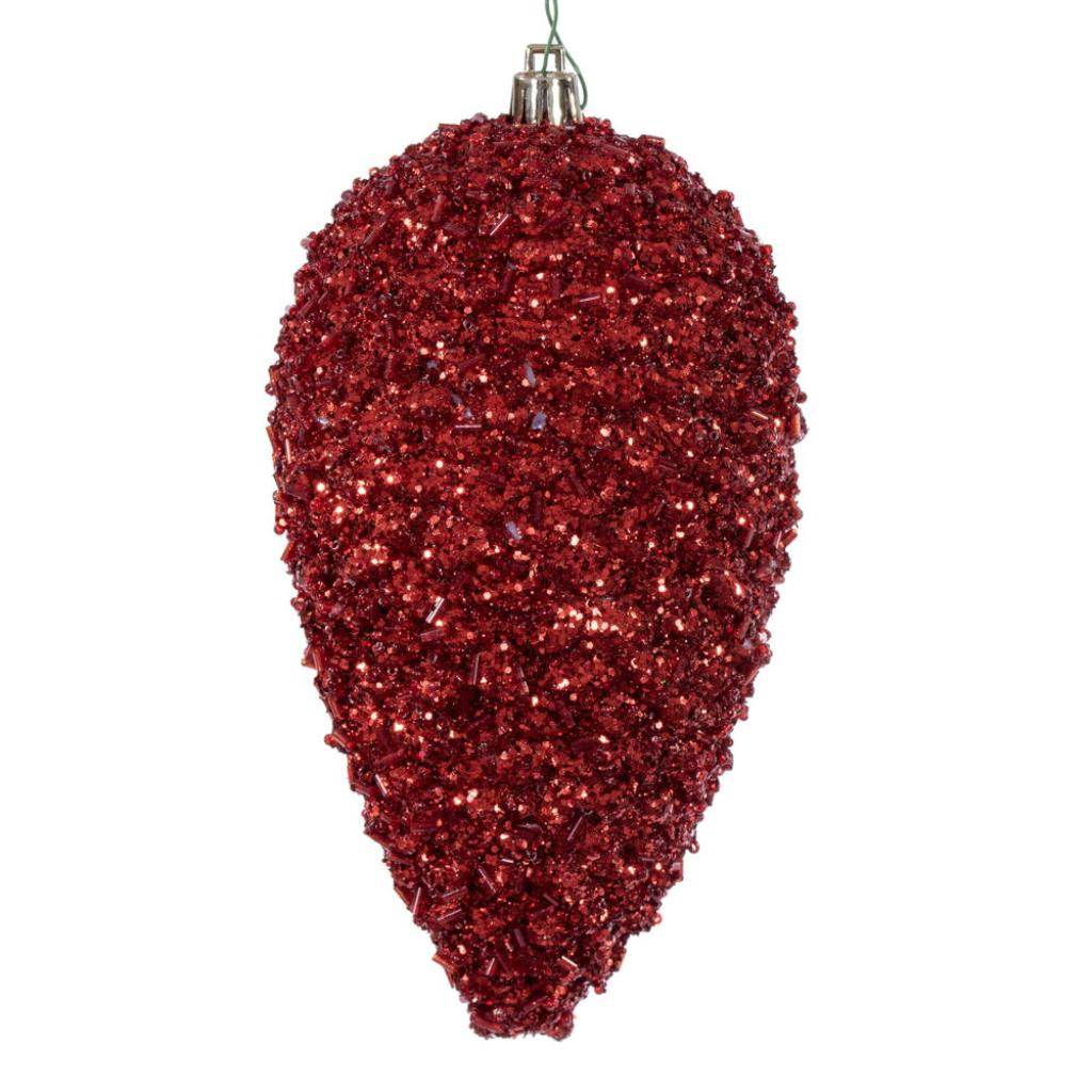 7" Red Glitter Blue Christmas Ornament (4 Pack) 1