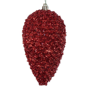 7" Red Glitter Blue Christmas Ornament (4 Pack) 1