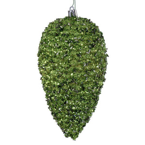 7" Olive Glitter Blue Christmas Ornament (4 Pack) 1