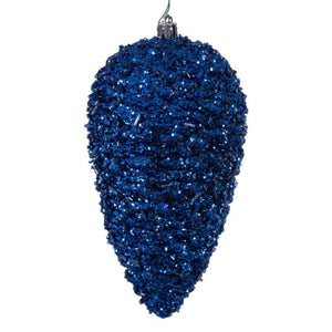 7" Midnight Blue Glitter Blue Christmas Ornament (4 Pack) 1