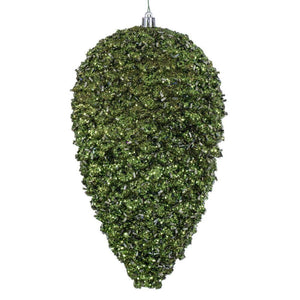 10" Olive Glitter Pinecone Christmas Ornament (2 Pack) 1
