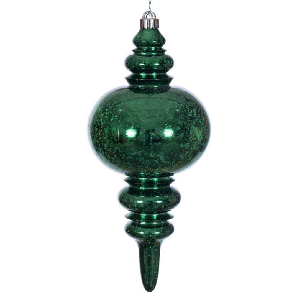 13" Midnight Green Mercury Finial Christmas Tree Ornament 1
