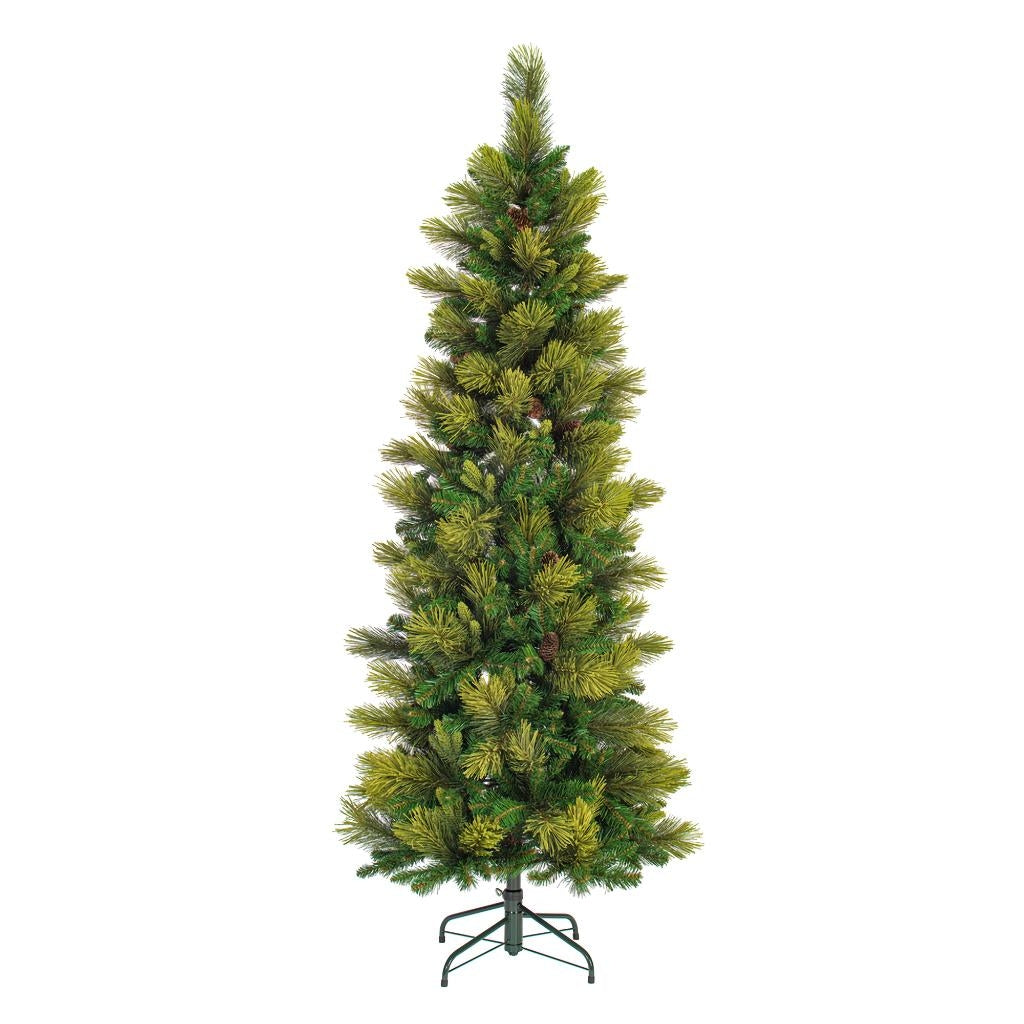 6.5' x 30" Slim Emerald Mixed Fir Unlit Artificial Christmas Tree 1