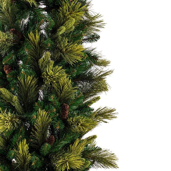 7.5' x 32" Slim Emerald Mixed Fir Unlit Artificial Christmas Tree 2