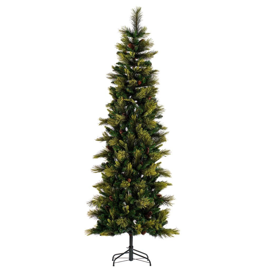 7.5' x 32" Slim Emerald Mixed Fir Unlit Artificial Christmas Tree 1