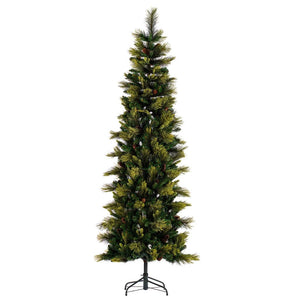7.5' x 32" Slim Emerald Mixed Fir Unlit Artificial Christmas Tree 1