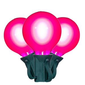 18 Light 0.6 watt 120 volt G40 Candelabra Screw Base Green Wire Pink  LED String Light Set 1