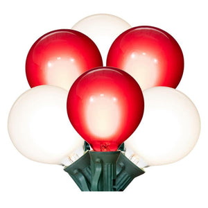 18 Light 0.6 watt 120 volt G40 Candelabra Screw Base Green Wire Red/White LED String Light Set 1