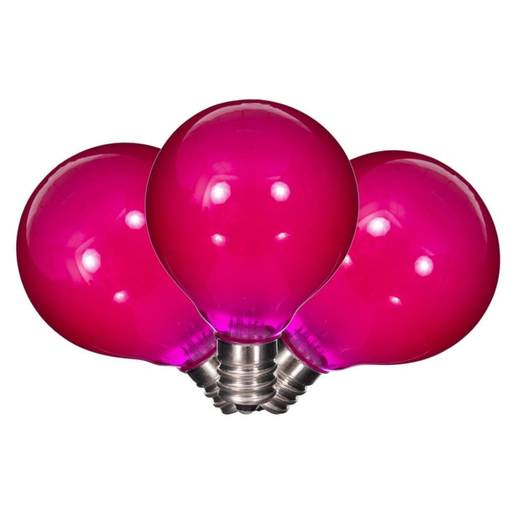 G40 Candelabra Screw Base Pink Replacement LED Light Bulb 1