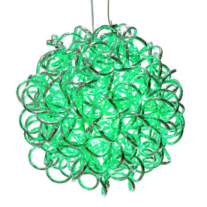 10" 40 Light Green Spiral Silver Aluminum LED Sphere 1