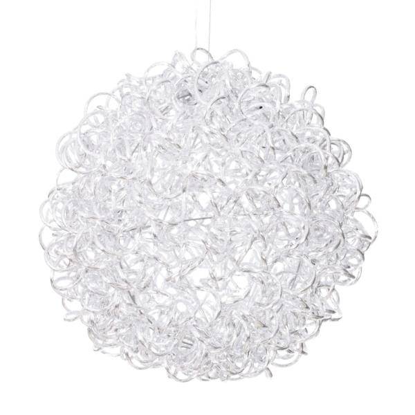 14" 120 Light Green Spiral Silver Aluminum LED Sphere 2