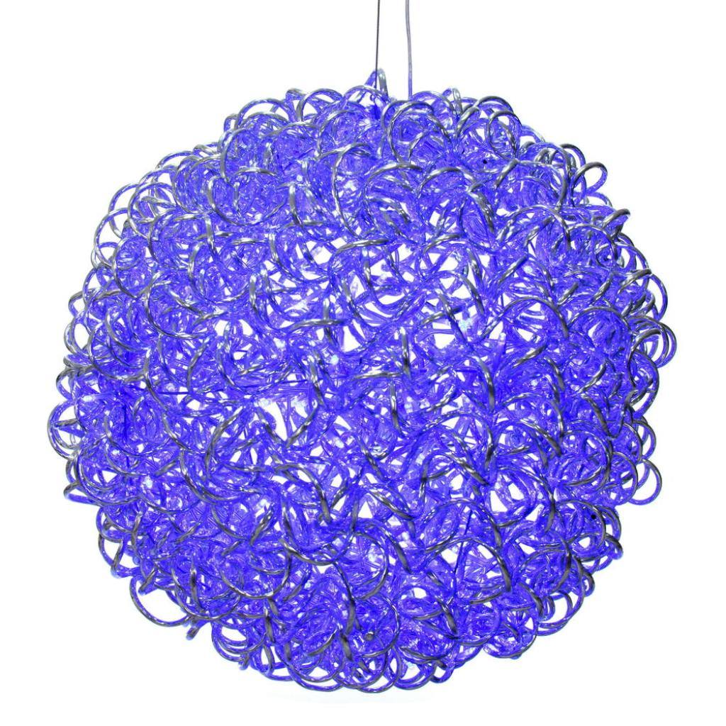 18" 180 Light Blue Spiral Silver Aluminum LED Sphere 1