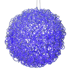 18" 180 Light Blue Spiral Silver Aluminum LED Sphere 1