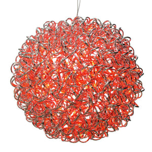 18" 180 Light Red Spiral Silver Aluminum LED Sphere 1