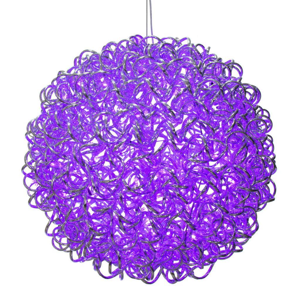 18" 180 Light Purple Spiral Silver Aluminum LED Sphere 1