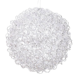 18" 180 Light Orange Spiral Silver Aluminum LED Sphere 2