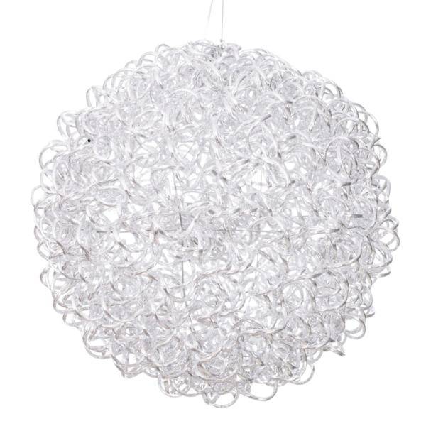 18" 180 Light Orange Spiral Silver Aluminum LED Sphere 2