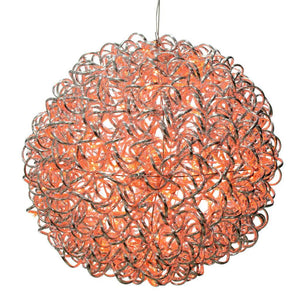 18" 180 Light Orange Spiral Silver Aluminum LED Sphere 1