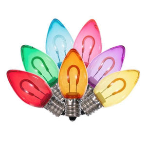 0.6 watt 120 volt C7 Candelabra Screw Base Multi-Color Replacement LED Light Bulb (25 Pack) 2