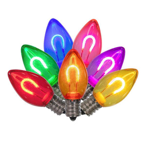 0.6 watt 120 volt C7 Candelabra Screw Base Multi-Color Replacement LED Light Bulb (25 Pack) 1