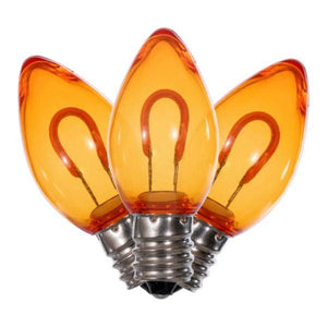 0.6 watt 120 volt C7 Candelabra Screw Base Amber Replacement LED Light Bulb (25 Pack) 2
