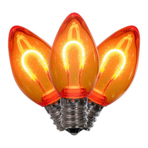 0.6 watt 120 volt C7 Candelabra Screw Base Amber Replacement LED Light Bulb (25 Pack) 1